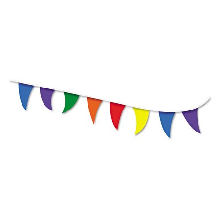 COSCO Strung Flags, Pennant, 30', Assorted Bright Colors 98182